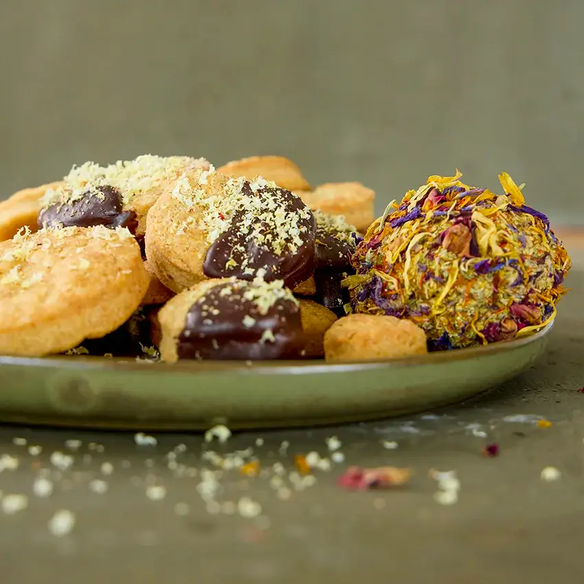 Kaaskoekjes met de kaas Merx Gekruid en chocolade